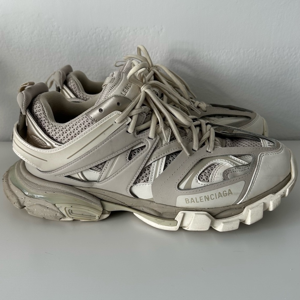 Balenciaga Taupe and Off-White Track Sneakers - Picture 2 of 8
